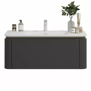 Тумба с раковиной Black&White 100 см U935.1000 матовый серебристый серый