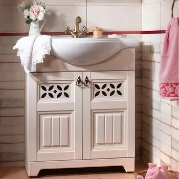 Тумба с раковиной Бриклаер КАНТРИ 80 бежевый