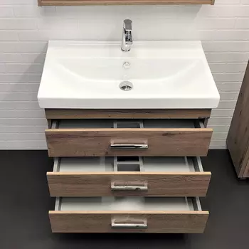 Тумба с раковиной Comforty Никосия 00-00007621 80 см, темно-коричневая