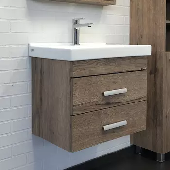 Тумба с раковиной Comforty Никосия 00-00008853 60 см, темно-коричневая