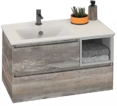 Тумба с раковиной Comforty Турин 90 L дуб бежевый 00004137135