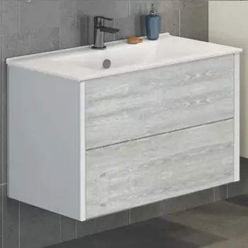 Тумба с раковиной Comforty Женева 90 дуб белый 00004137133