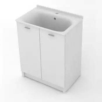 Тумба с раковиной для стирки Kerasan Aquadom 75 см 9164k3*1 белая матовая
