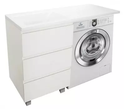 Тумба с раковиной Эстет Dallas Luxe 100х48 напольный 3 ящика L под стиральную машину