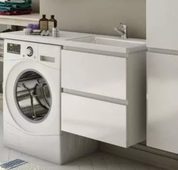 Тумба с раковиной Эстет Dallas Luxe 100х48 подвесной 2 ящика R под стиральную машину