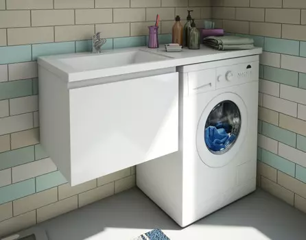 Тумба с раковиной Эстет Dallas Luxe 115х48 подвесная 1 ящ. L под стиральную машину