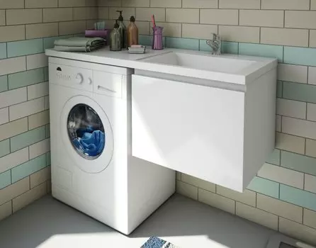 Тумба с раковиной Эстет Dallas Luxe 115х48 подвесная 1 ящ. R под стиральную машину