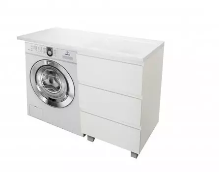 Тумба с раковиной Эстет Dallas Luxe 115х48 напольная 3 ящ. R под стиральную машину