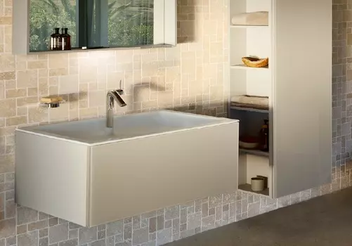 Тумба с раковиной Keuco Plan 101 см подвесная, бежевая