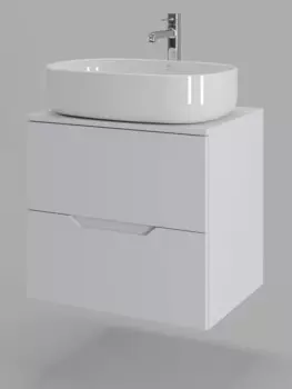 Тумба с раковиной Orange Line 60 см Li-60TuwMDF+B08-600W белая матовая