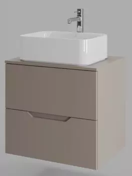 Тумба с раковиной Orange Line 60 см Li-60TuLMDF+B02-460W латте матовый