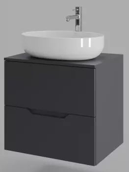 Тумба с раковиной Orange Line 60 см Li-60TugMDF+B05-520W графит матовый