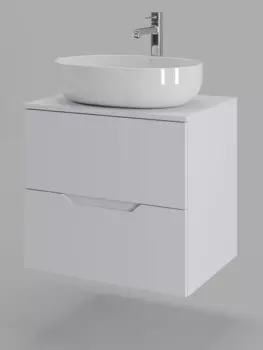 Тумба с раковиной Orange Line 60 см Li-60TuwMDF+B05-520W белая матовая