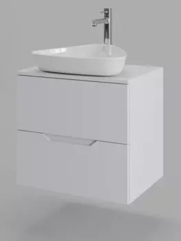 Тумба с раковиной Orange Line 60 см Li-60TuwMDF+B07-500W белая матовая