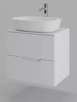 Тумба с раковиной Orange Line 60 см Li-60TuwMDF+B08-500W белая матовая