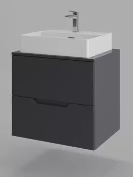 Тумба с раковиной Orange Line 60 см Li-60TugMDF+B04-500W графит матовый