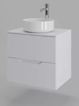 Тумба с раковиной Orange Line 60 см Li-60TuwMDF+B09-360W белая матовая