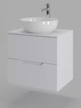 Тумба с раковиной Orange Line 60 см Li-60TuwMDF+B07-420W белая матовая