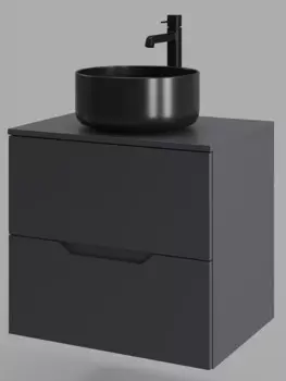 Тумба с раковиной Orange Line 60 см Li-60TugMDF+B07-345B графит матовый