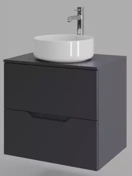 Тумба с раковиной Orange Line 60 см Li-60TugMDF+B09-360W графит матовый
