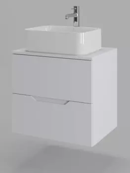 Тумба с раковиной Orange Line 60 см Li-60TuwMDF+B02-460W белая матовая