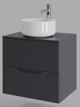 Тумба с раковиной Orange Line 60 см Li-60TugMDF+B07-345W графит матовый