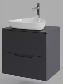 Тумба с раковиной Orange Line 60 см Li-60TugMDF+B07-500W графит матовый