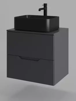 Тумба с раковиной Orange Line 60 см Li-60TugMDF+B02-460MB графит матовый