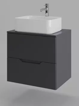 Тумба с раковиной Orange Line 60 см Li-60TugMDF+B02-460W графит матовый