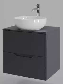 Тумба с раковиной Orange Line 60 см Li-60TugMDF+B07-420W графит матовый