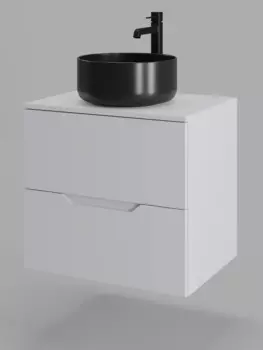 Тумба с раковиной Orange Line 60 см Li-60TuwMDF+B07-345B белая матовая