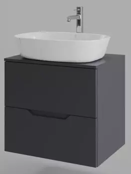 Тумба с раковиной Orange Line 60 см Li-60TugMDF+B08-500W графит матовый