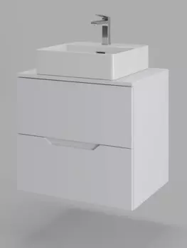 Тумба с раковиной Orange Line 60 см Li-60TuwMDF+B04-405W белая матовая