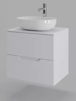 Тумба с раковиной Orange Line 60 см Li-60TuwMDF+B05-480W белая матовая