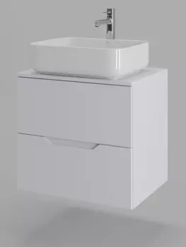 Тумба с раковиной Orange Line 60 см Li-60TuwMDF+B05-500W белая матовая