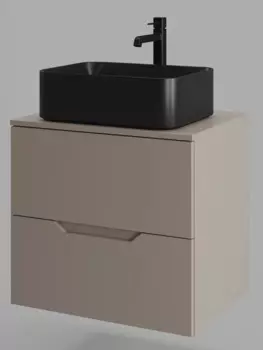 Тумба с раковиной Orange Line 60 см Li-60TuLMDF+B02-460MB латте матовый