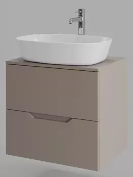 Тумба с раковиной Orange Line 60 см Li-60TuLMDF+B08-500W латте матовый