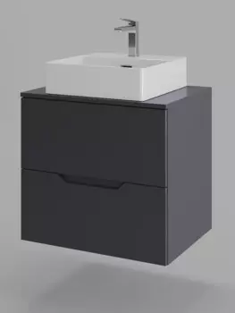 Тумба с раковиной Orange Line 60 см Li-60TugMDF+B04-405W графит матовый