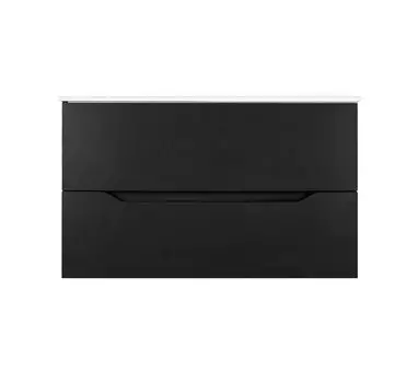 Тумба с раковиной Orange Line Li-100Tub+Ra 101 см, подвесная, черная матовая