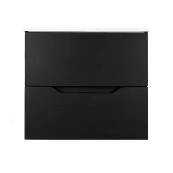 Тумба с раковиной Orange Line Li-60Tub+Ra 61 см, подвесная, черная матовая