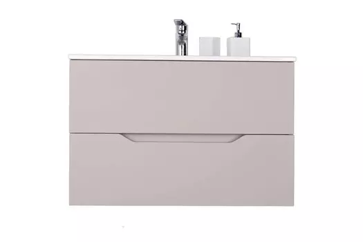 Тумба с раковиной Orange Line Li-80TuL+Ra 81 см, подвесная, бежевая матовая