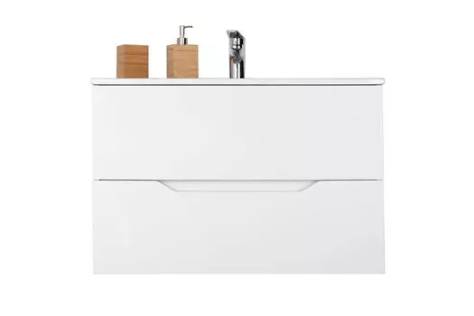 Тумба с раковиной Orange Line Li-80Tuw+Ra 81 см, подвесная, белая матовая