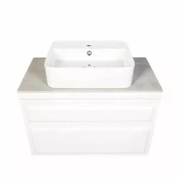 Тумба с раковиной Orange Modi-75TU+RA 75 см, подвесная, белая