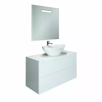 Тумба с раковиной Orange Otto Ot-100TuGLASS+G56 100 см, подвесная, белая