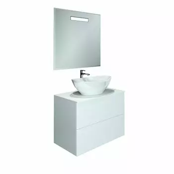 Тумба с раковиной Orange Otto Ot-75TuGLASS+G56 75 см, подвесная, белая