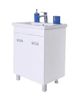 Тумба с раковиной Orange Таис Ta-60TUW+RA 60 см, напольная, белая