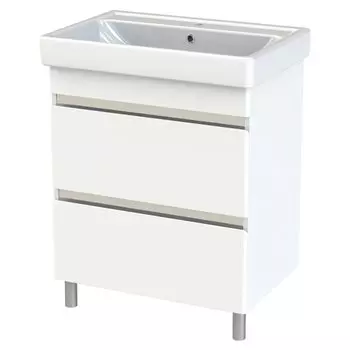 Тумба с раковиной Orange Topline-Lyon TLNF70 71 см, напольная, белая глянцевая