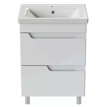 Тумба с раковиной Orange Topline-Milano TM60-02 60 см, напольная, белая глянцевая