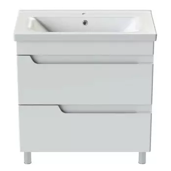 Тумба с раковиной Orange Topline-Milano TMR80 80 см, напольная, белая глянцевая