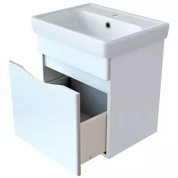 Тумба с раковиной Orange Topline-Monaco TP-MO50 50 см, подвесная, белая глянцевая